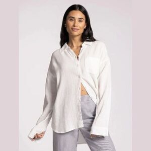 (J1) NIA Cotton Gauze, Button-down shirt, size S oversize